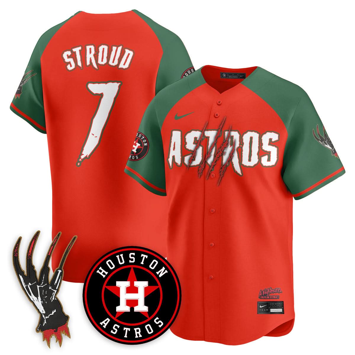 Houston Astros "A Nightmare on Elm Street" Jersey - Stitched-Cuztomshoes
