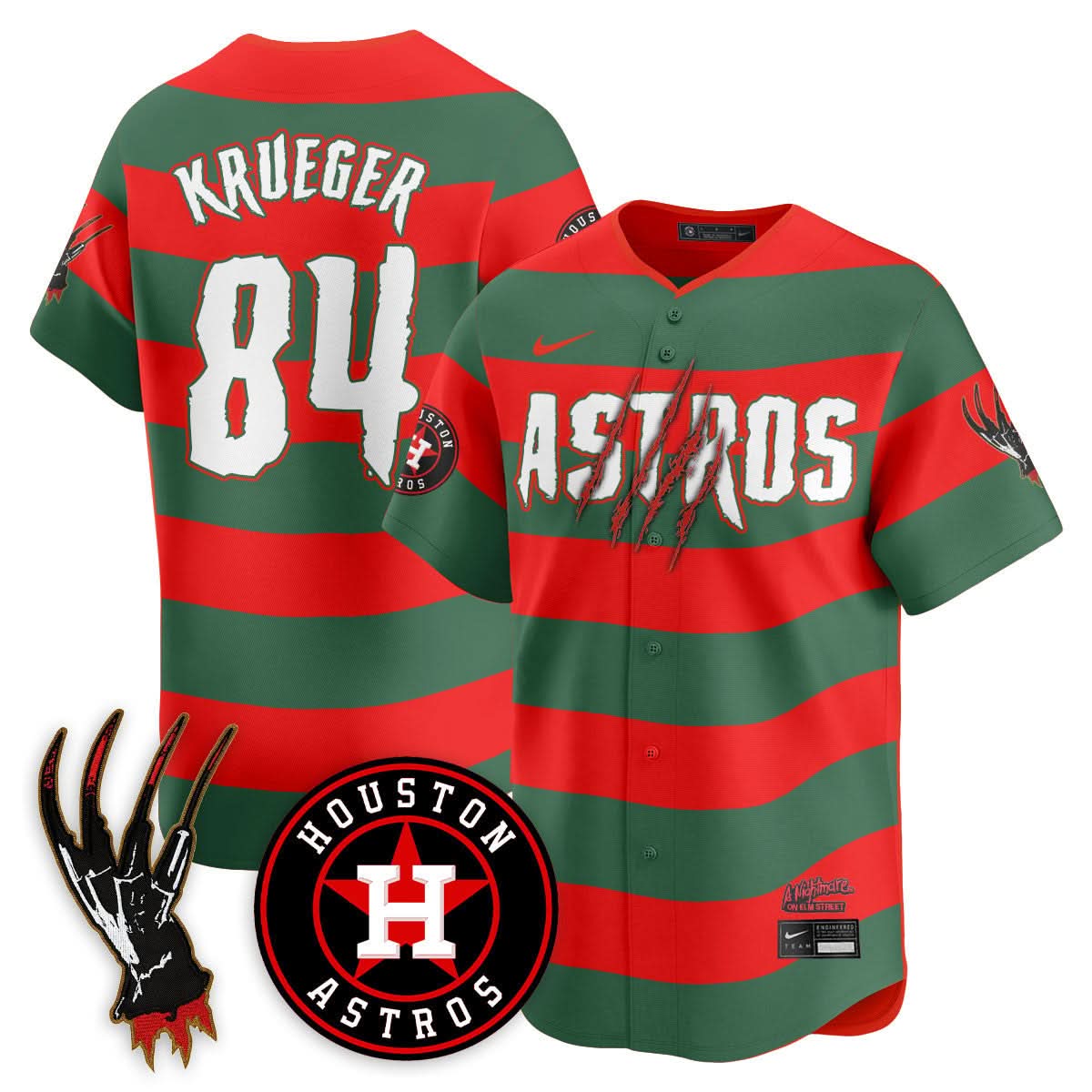Houston Astros "A Nightmare on Elm Street" Jersey - Stitched-Cuztomshoes