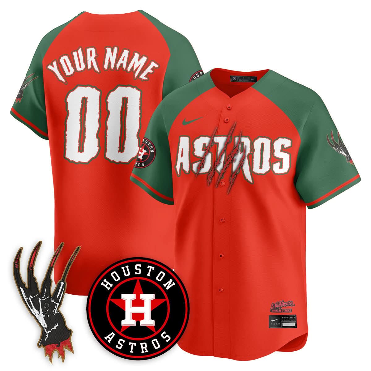 Houston Astros "A Nightmare on Elm Street" Jersey - Stitched-Cuztomshoes