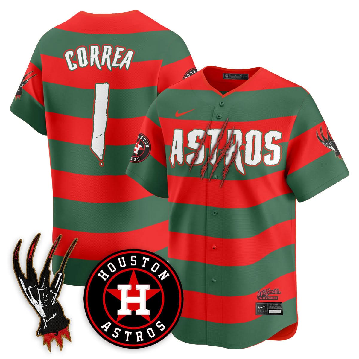 Houston Astros "A Nightmare on Elm Street" Jersey - Stitched-Cuztomshoes