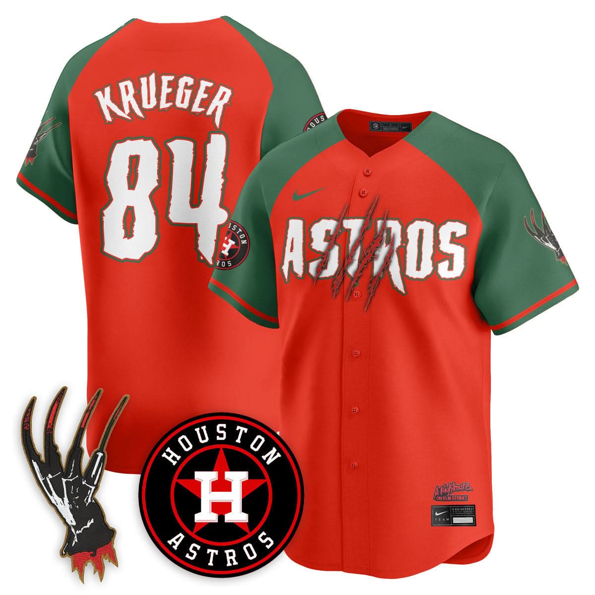 Houston Astros "A Nightmare on Elm Street" Jersey - Stitched-Cuztomshoes