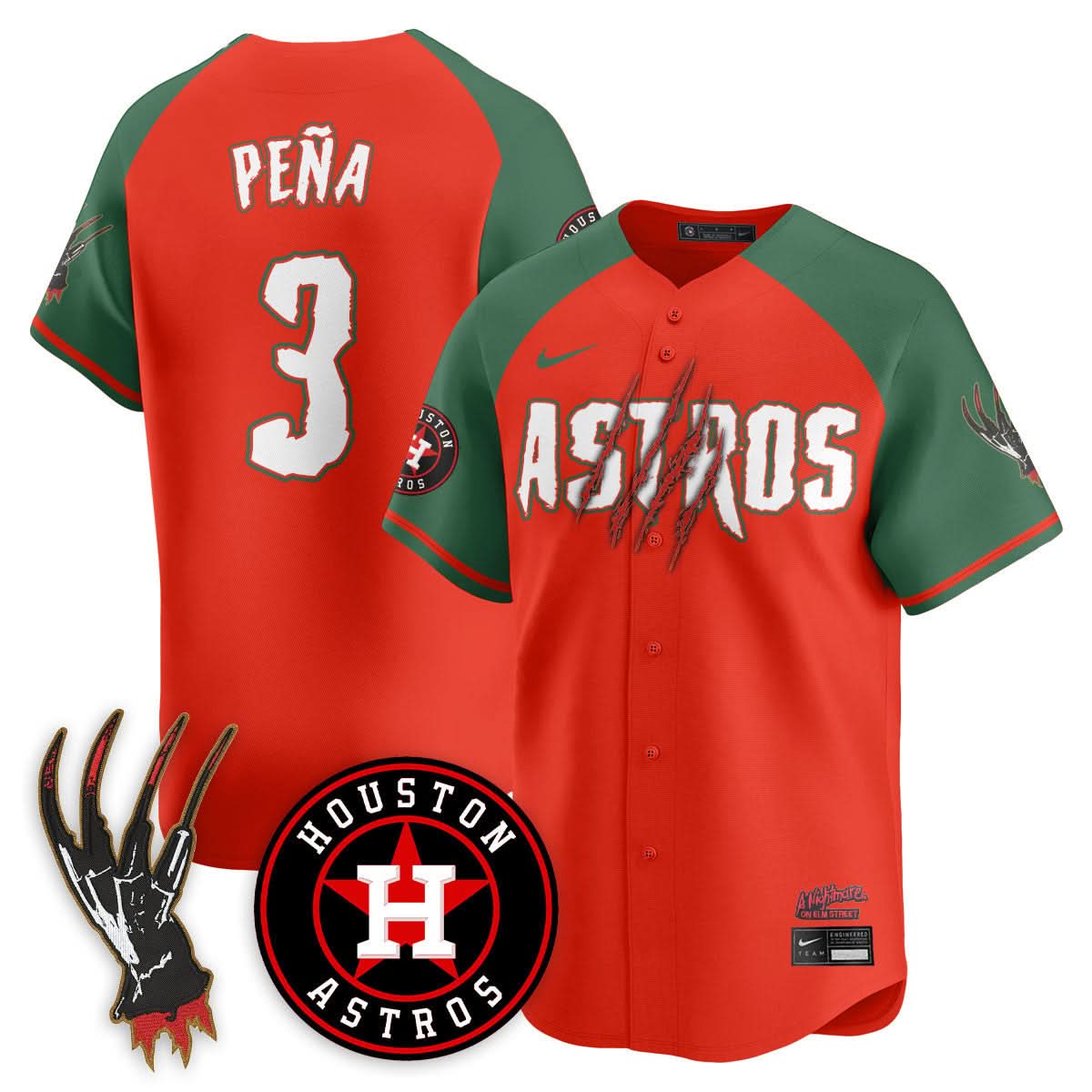 Houston Astros "A Nightmare on Elm Street" Jersey - Stitched-Cuztomshoes