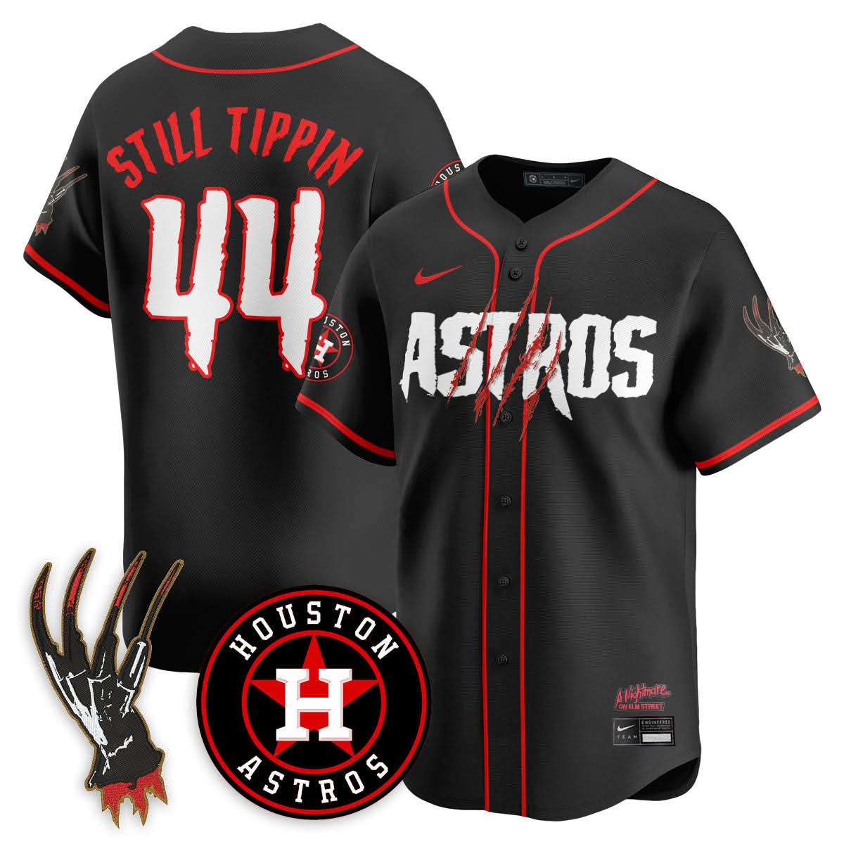 Houston Astros "A Nightmare on Elm Street" Jersey - Stitched-Cuztomshoes