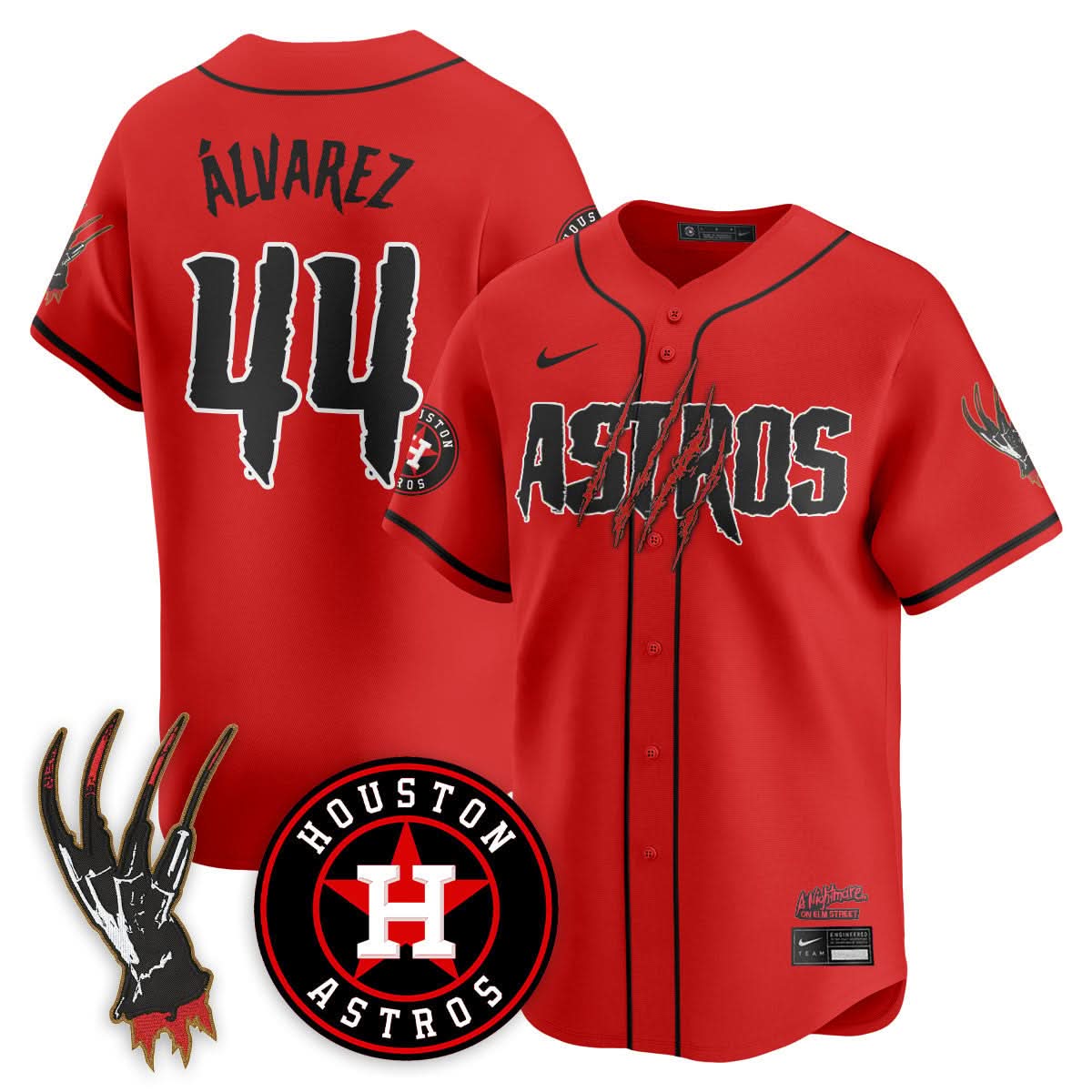 Houston Astros "A Nightmare on Elm Street" Jersey - Stitched-Cuztomshoes