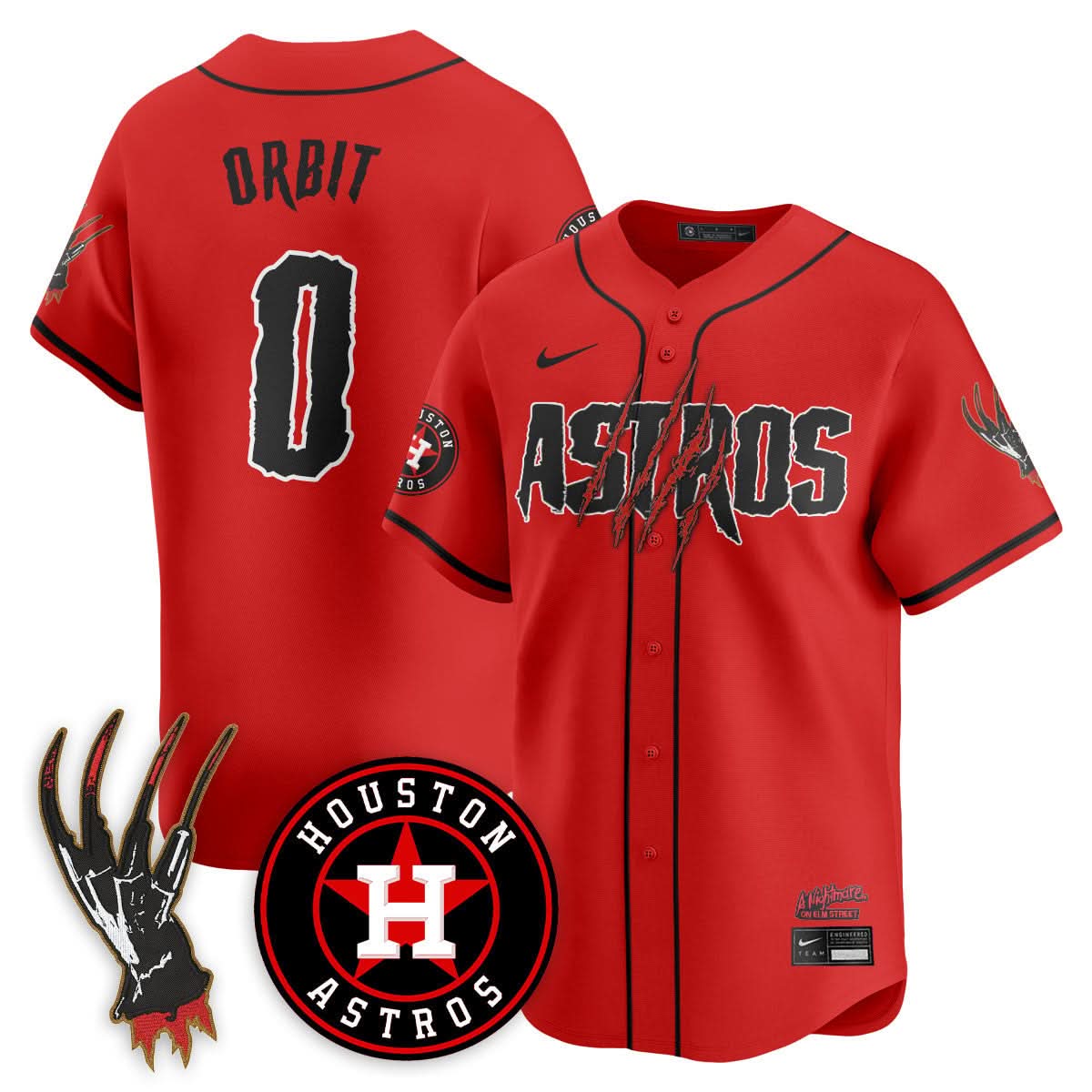 Houston Astros "A Nightmare on Elm Street" Jersey - Stitched-Cuztomshoes