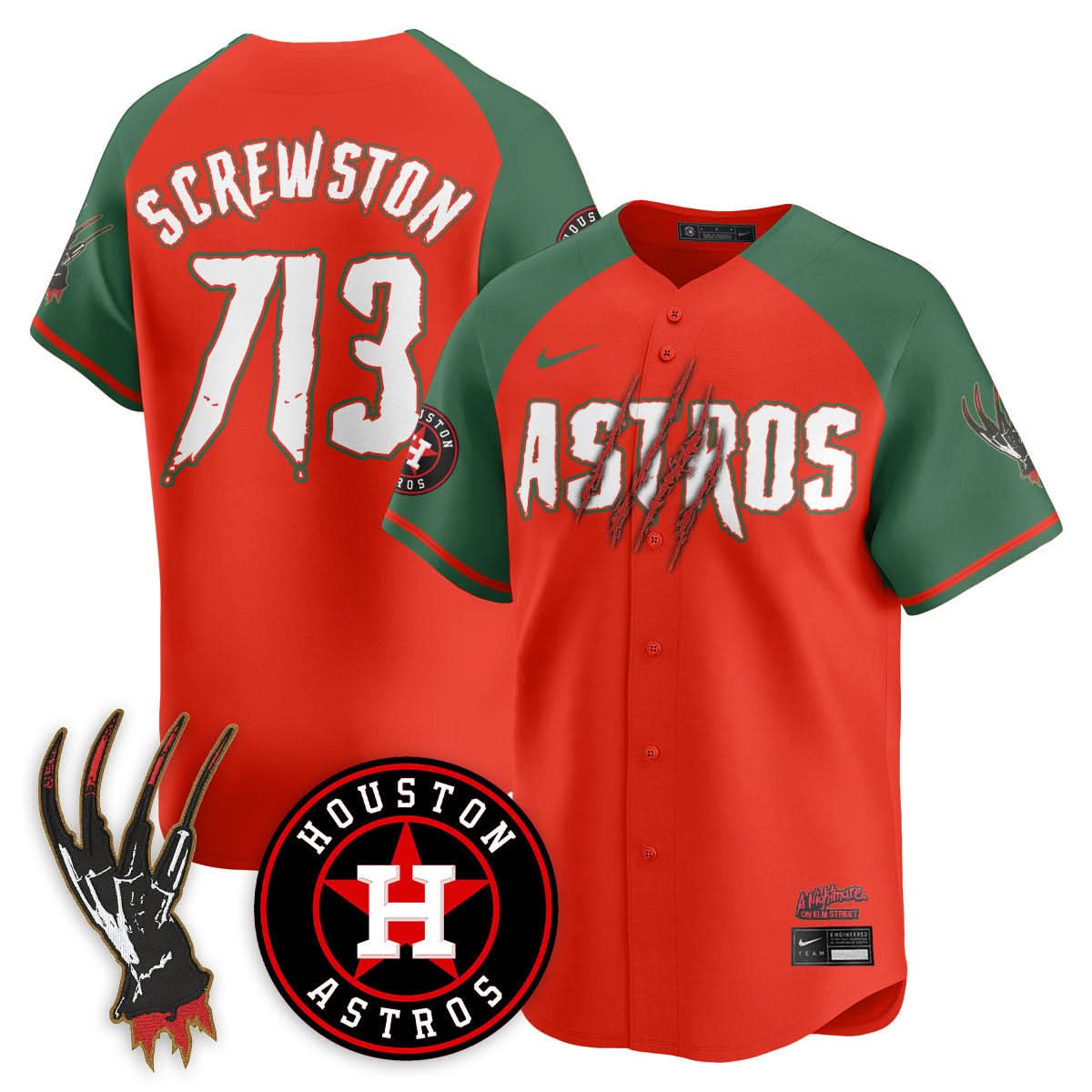 Houston Astros "A Nightmare on Elm Street" Jersey - Stitched-Cuztomshoes