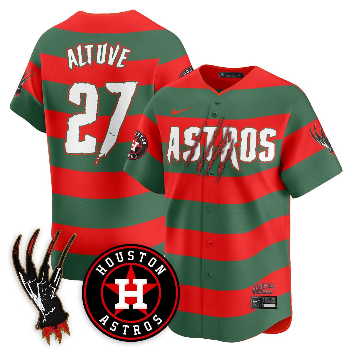 Houston Astros "A Nightmare on Elm Street" Jersey - Stitched-Cuztomshoes