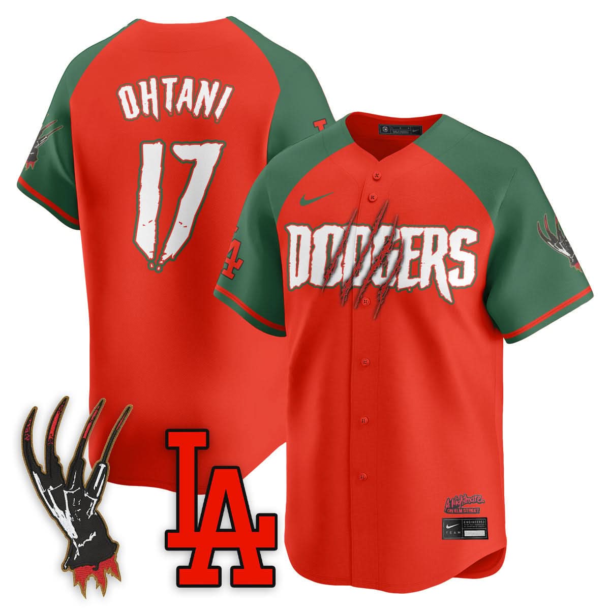 Los Angeles Dodgers "A Nightmare on Elm Street" Jersey - Stitched-Cuztomshoes