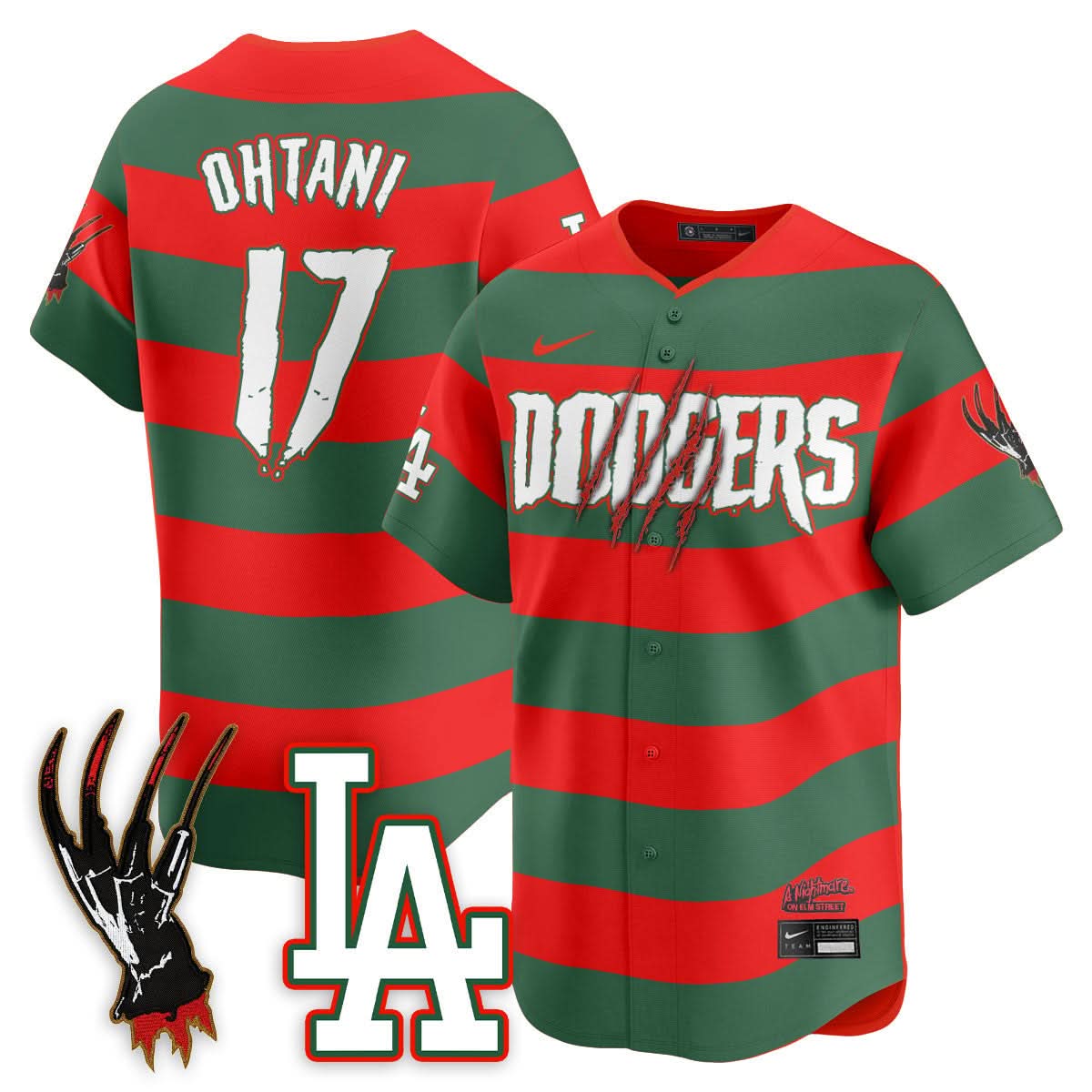 Los Angeles Dodgers "A Nightmare on Elm Street" Jersey - Stitched-Cuztomshoes