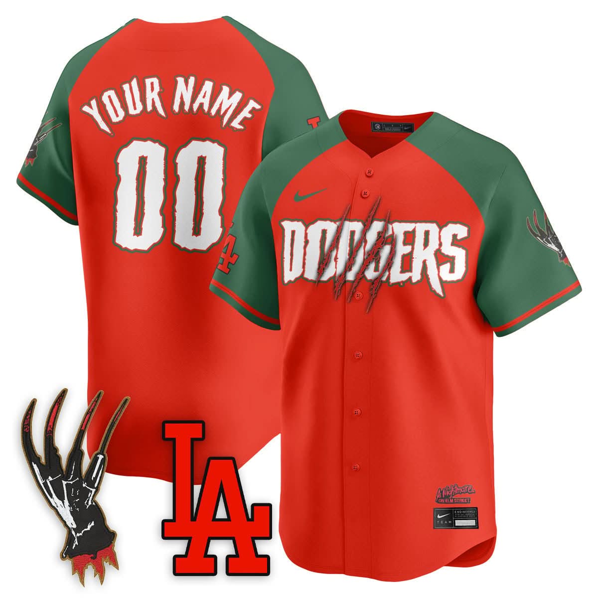 Los Angeles Dodgers "A Nightmare on Elm Street" Jersey - Stitched-Cuztomshoes