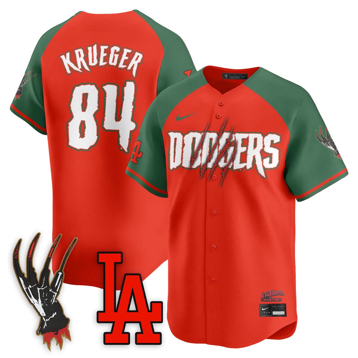 Los Angeles Dodgers "A Nightmare on Elm Street" Jersey - Stitched-Cuztomshoes