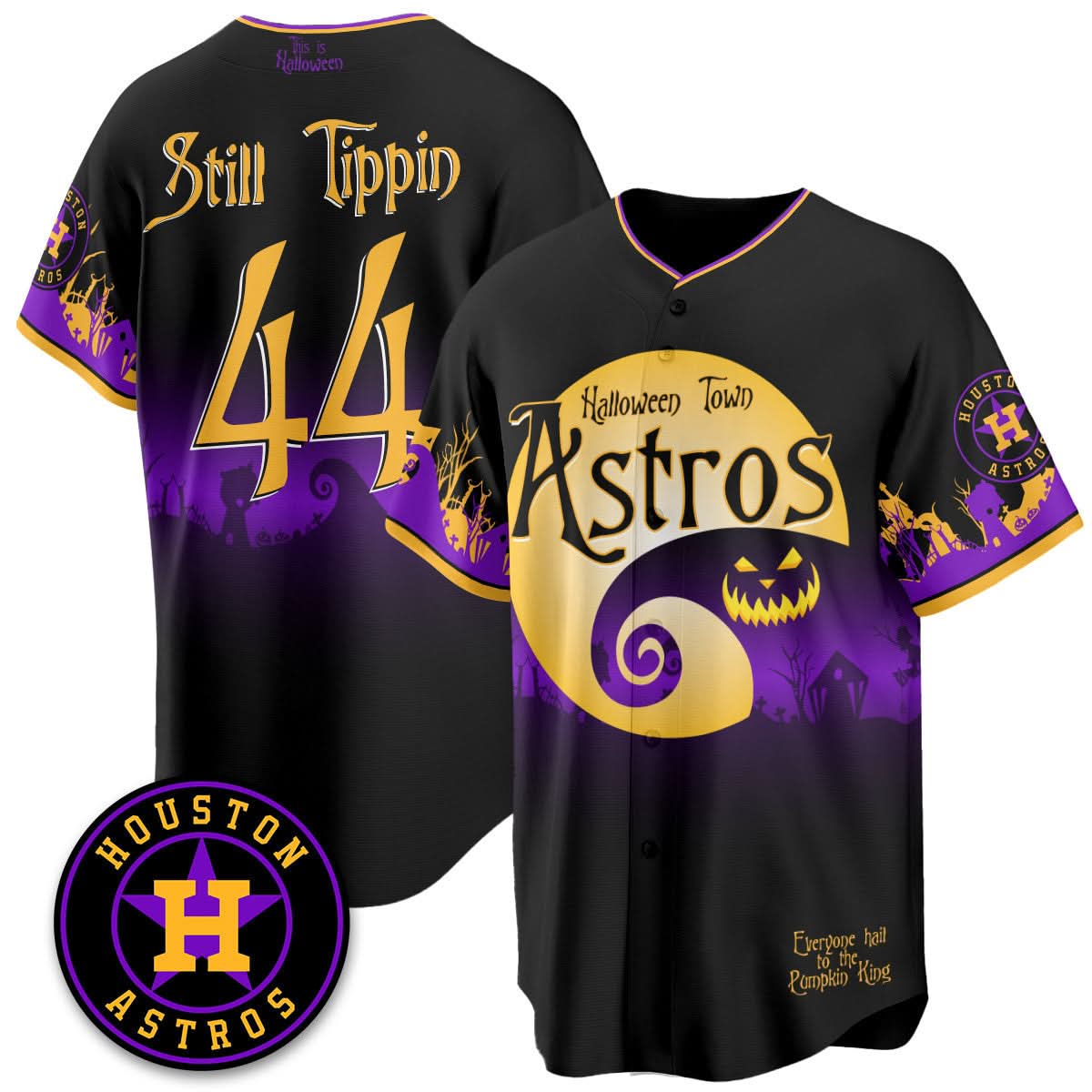 Houston Astros "Halloween Town" Limited Jersey - Stitched-Cuztomshoes