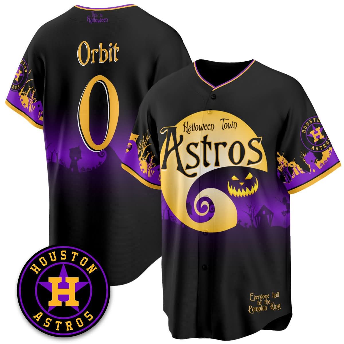Houston Astros "Halloween Town" Limited Jersey - Stitched-Cuztomshoes