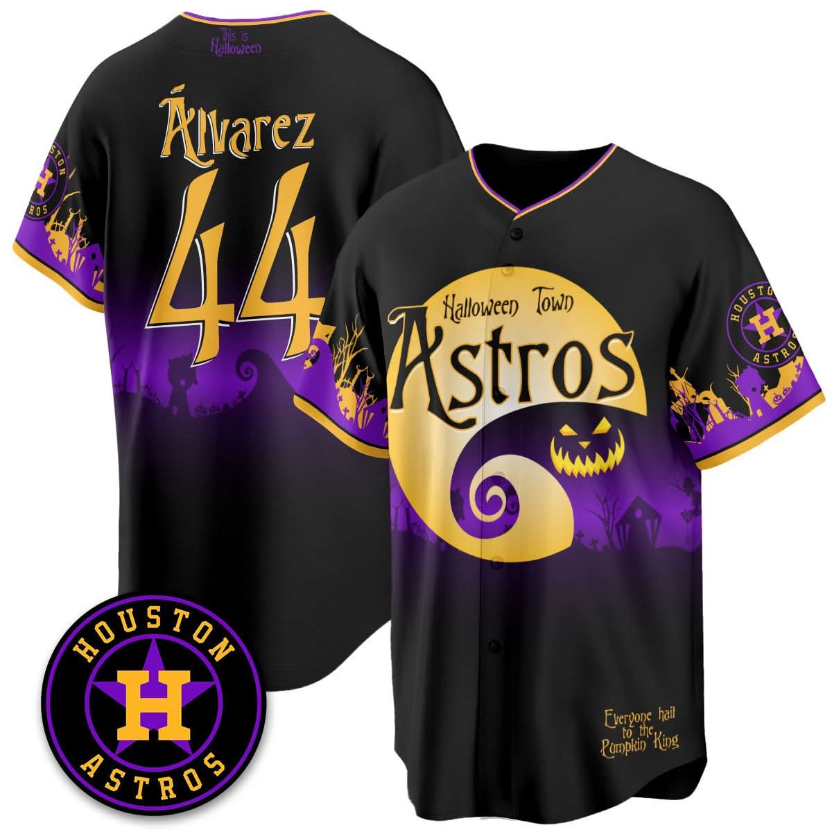 Houston Astros "Halloween Town" Limited Jersey - Stitched-Cuztomshoes