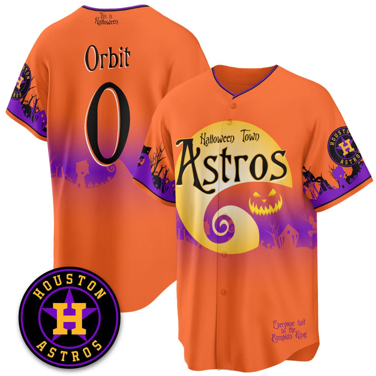 Houston Astros "Halloween Town" Limited Jersey - Stitched-Cuztomshoes