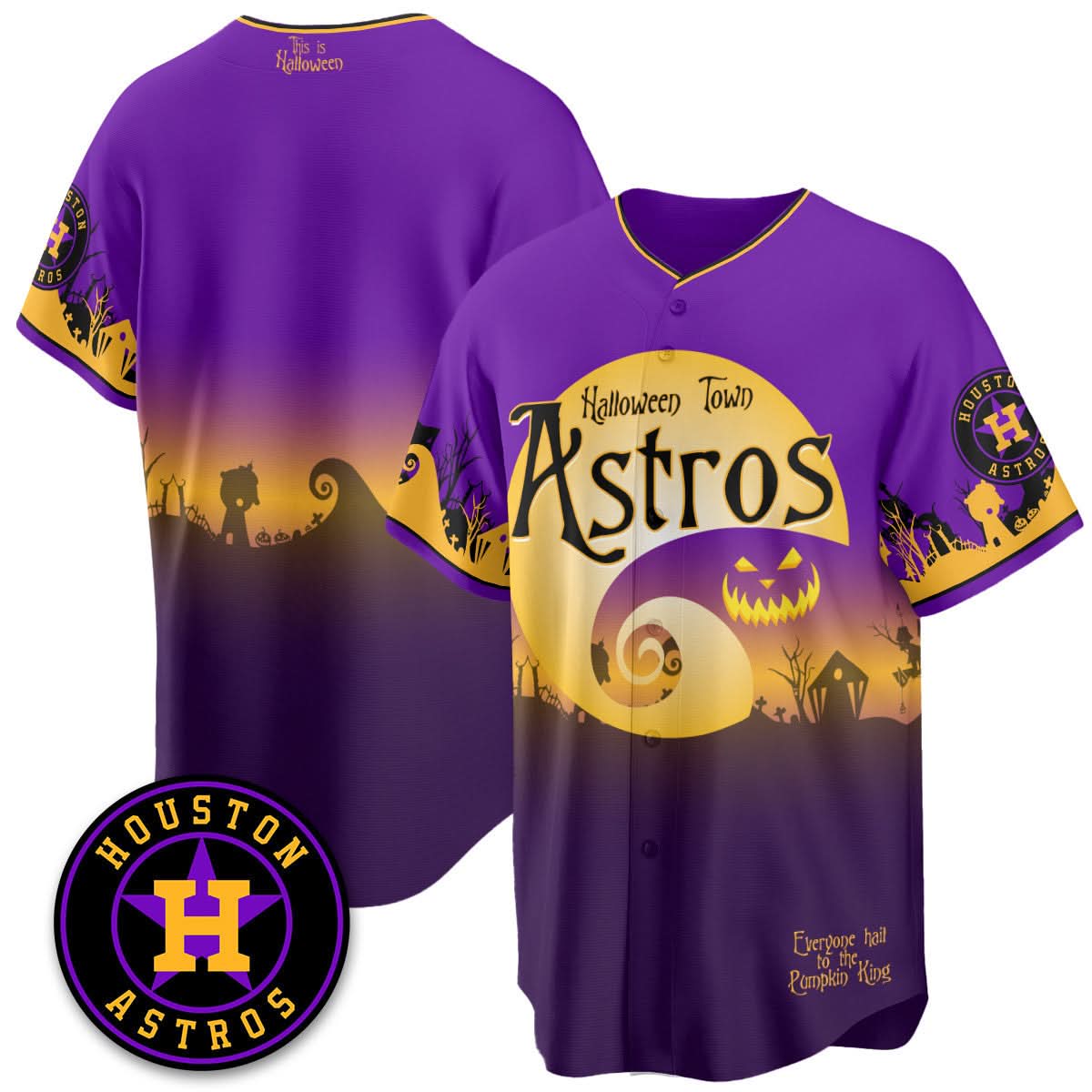 Houston Astros "Halloween Town" Limited Jersey - Stitched-Cuztomshoes