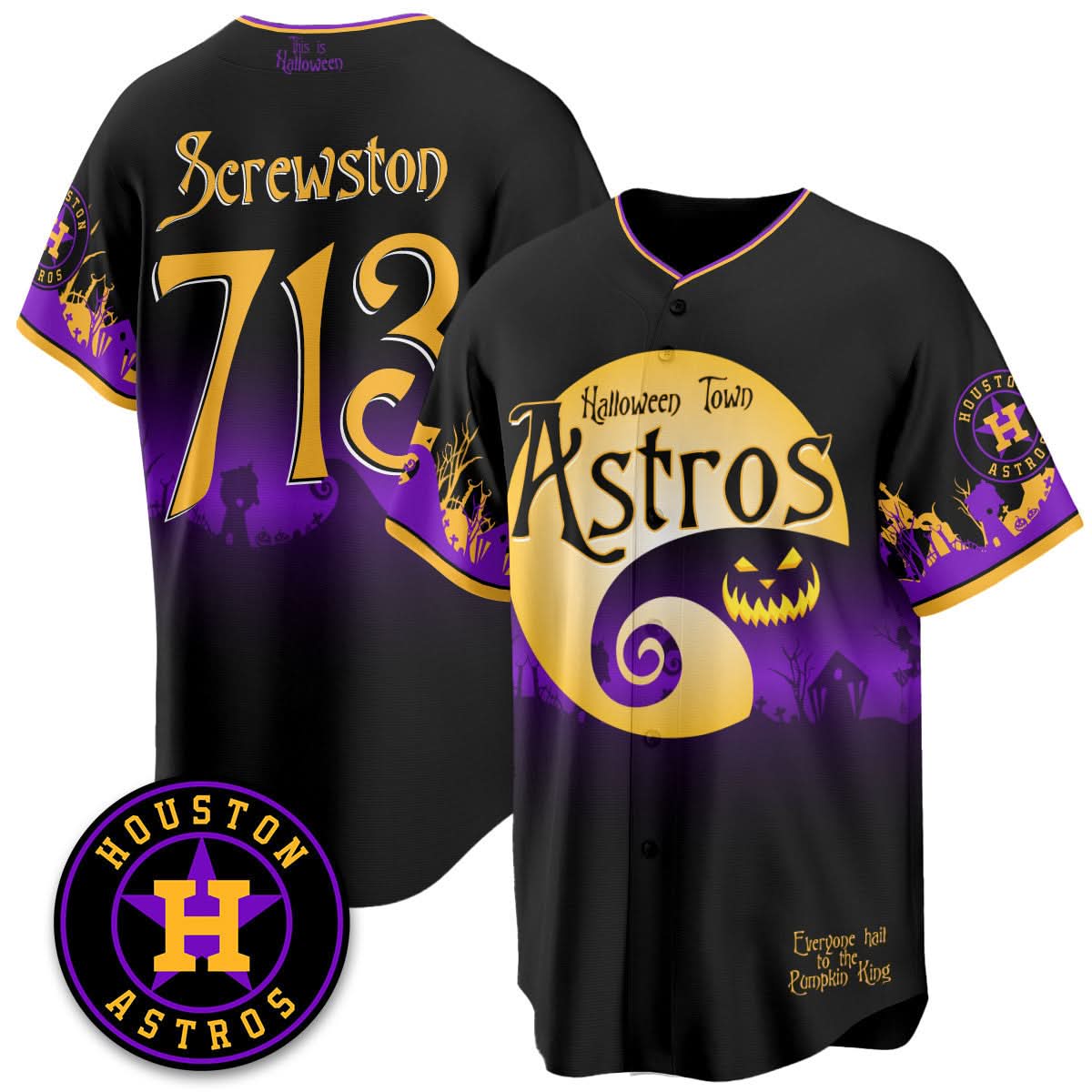 Houston Astros "Halloween Town" Limited Jersey - Stitched-Cuztomshoes