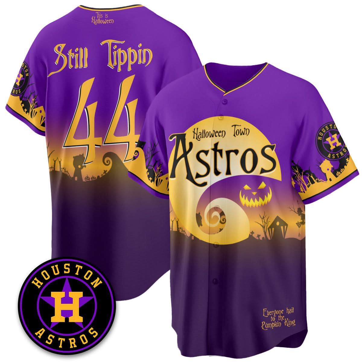 Houston Astros "Halloween Town" Limited Jersey - Stitched-Cuztomshoes
