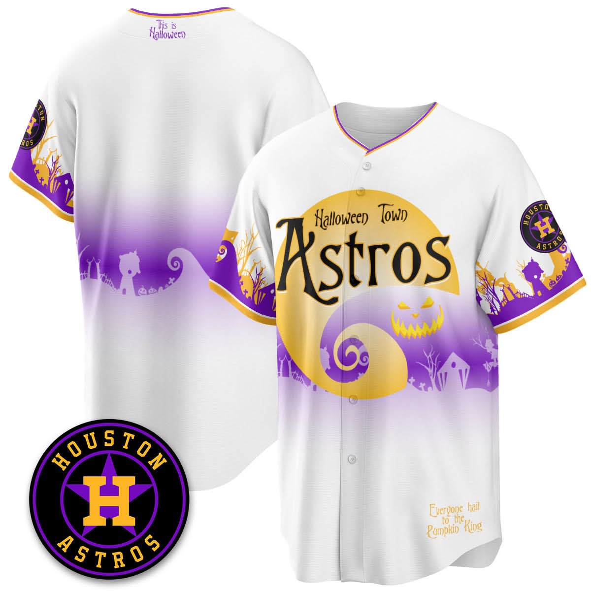 Houston Astros "Halloween Town" Limited Jersey - Stitched-Cuztomshoes