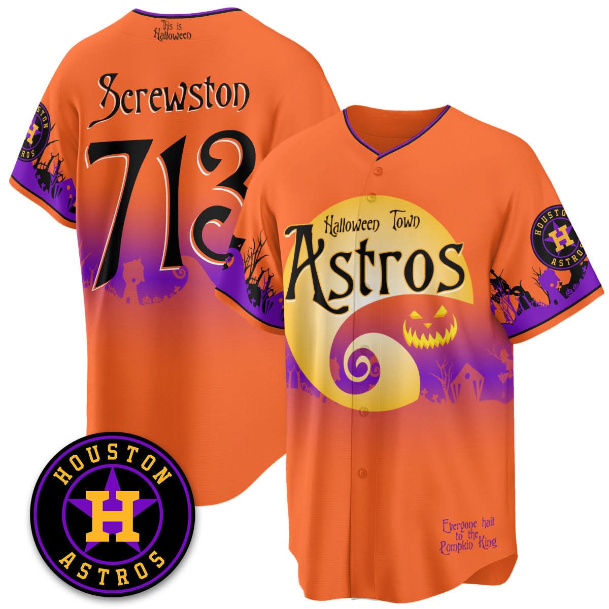 Houston Astros "Halloween Town" Limited Jersey - Stitched-Cuztomshoes