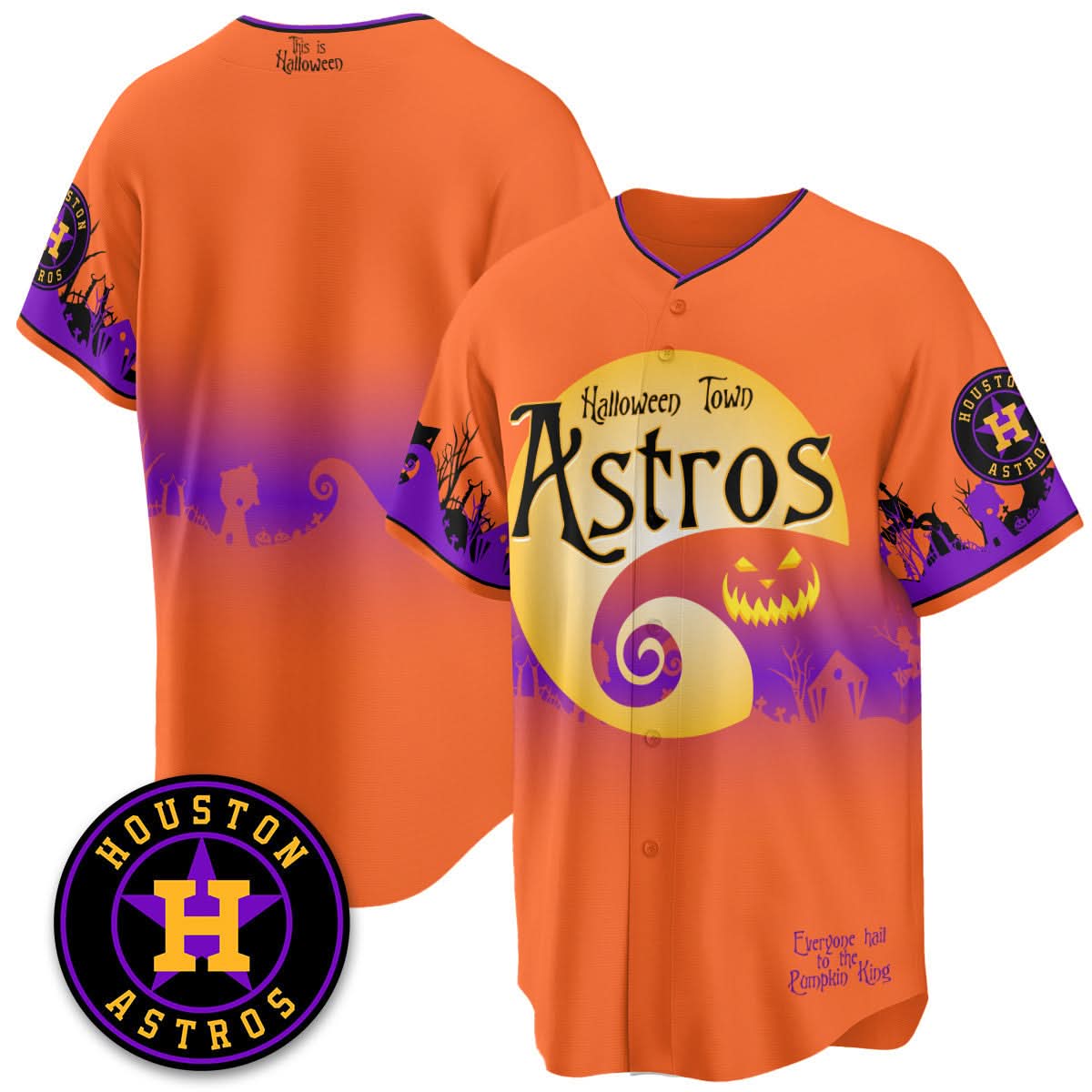 Houston Astros "Halloween Town" Limited Jersey - Stitched-Cuztomshoes