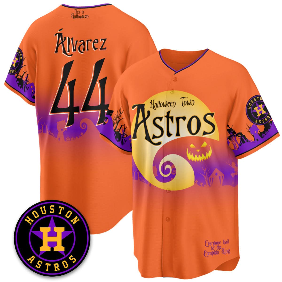 Houston Astros "Halloween Town" Limited Jersey - Stitched-Cuztomshoes