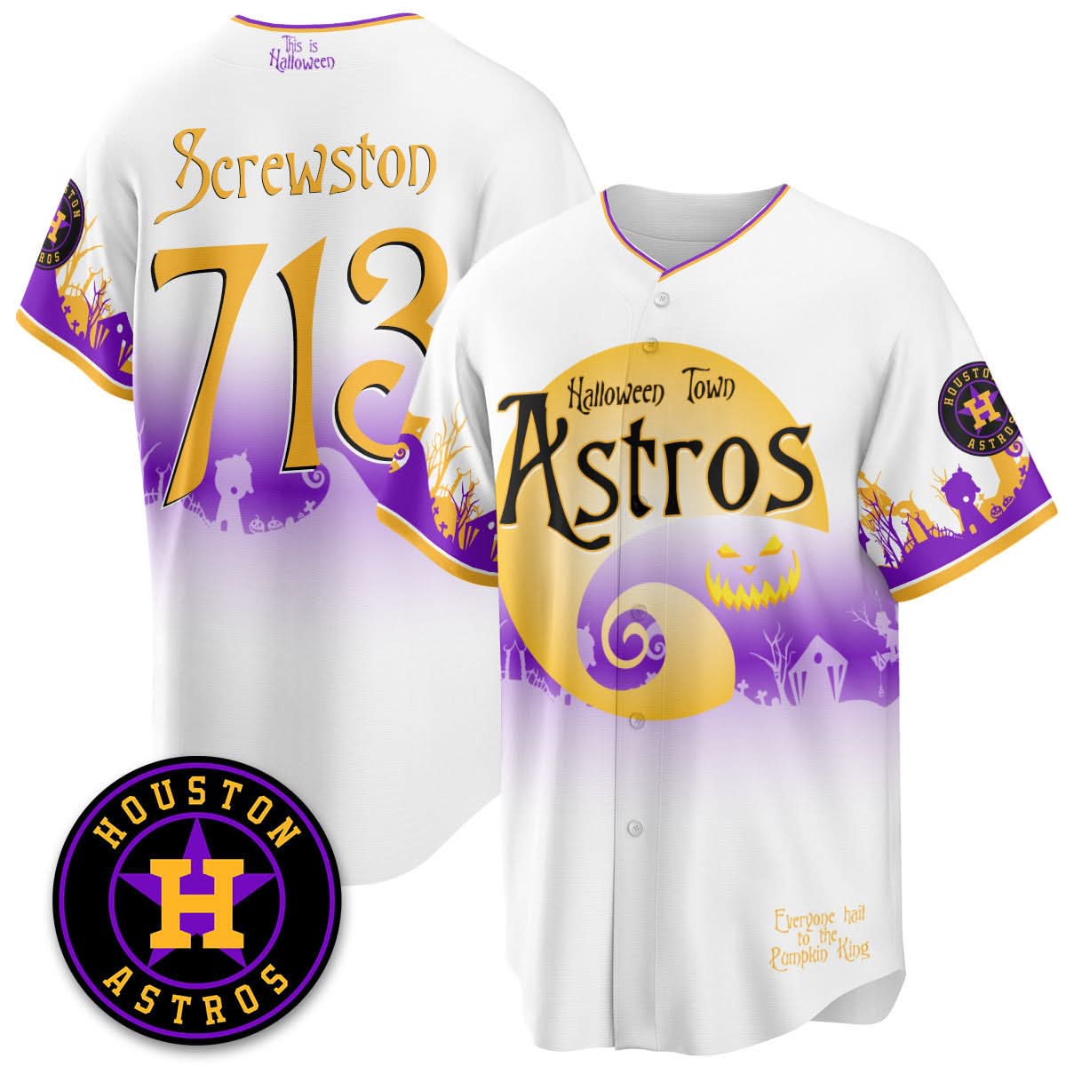 Houston Astros "Halloween Town" Limited Jersey - Stitched-Cuztomshoes
