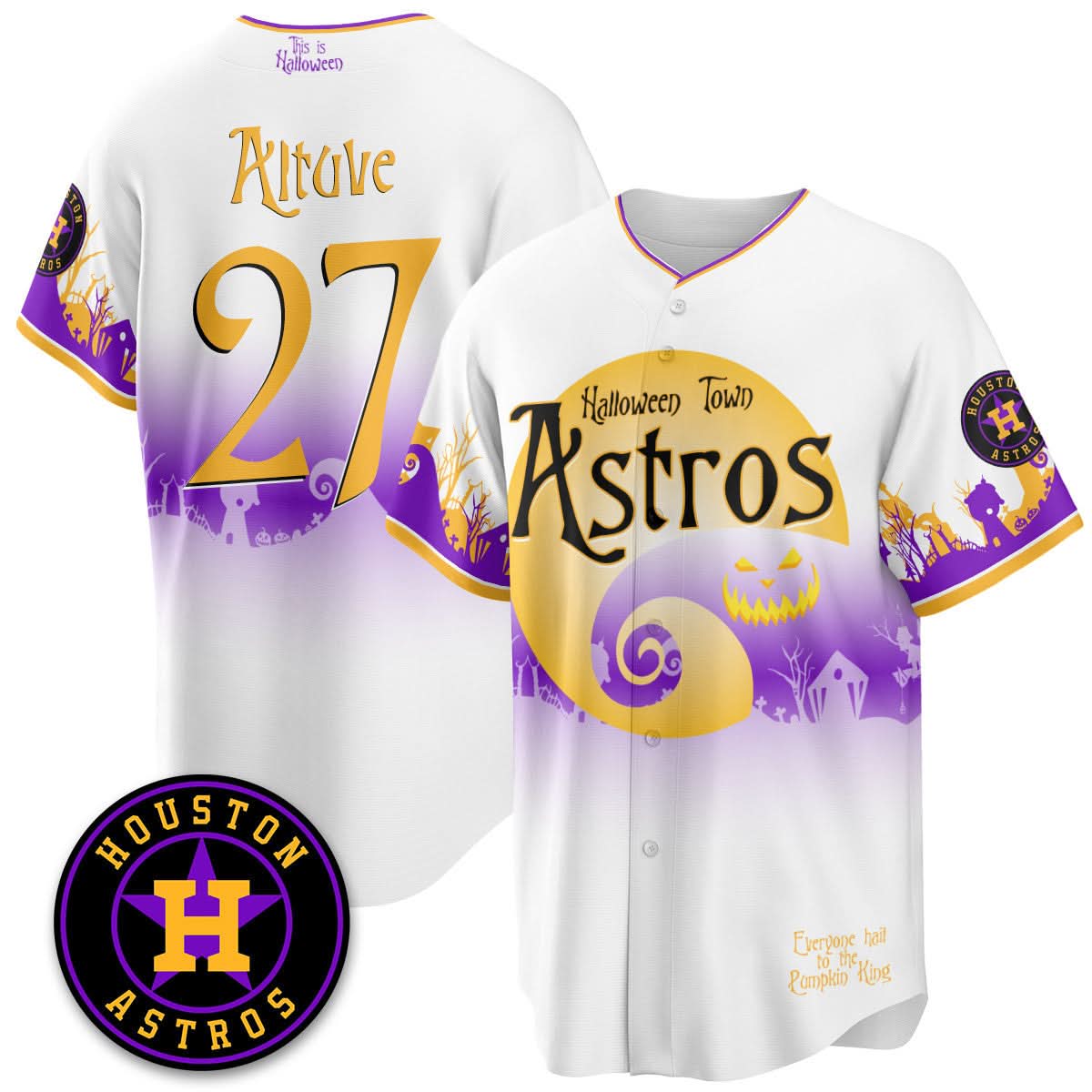 Houston Astros "Halloween Town" Limited Jersey - Stitched-Cuztomshoes