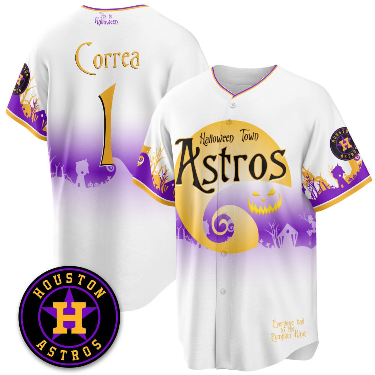 Houston Astros "Halloween Town" Limited Jersey - Stitched-Cuztomshoes