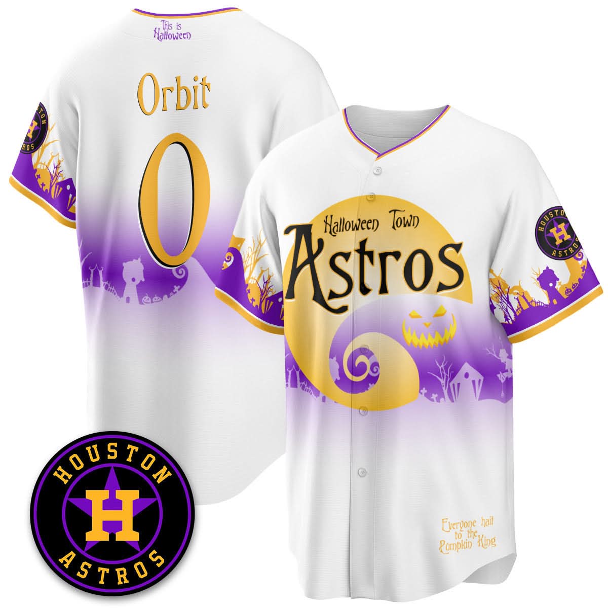 Houston Astros "Halloween Town" Limited Jersey - Stitched-Cuztomshoes