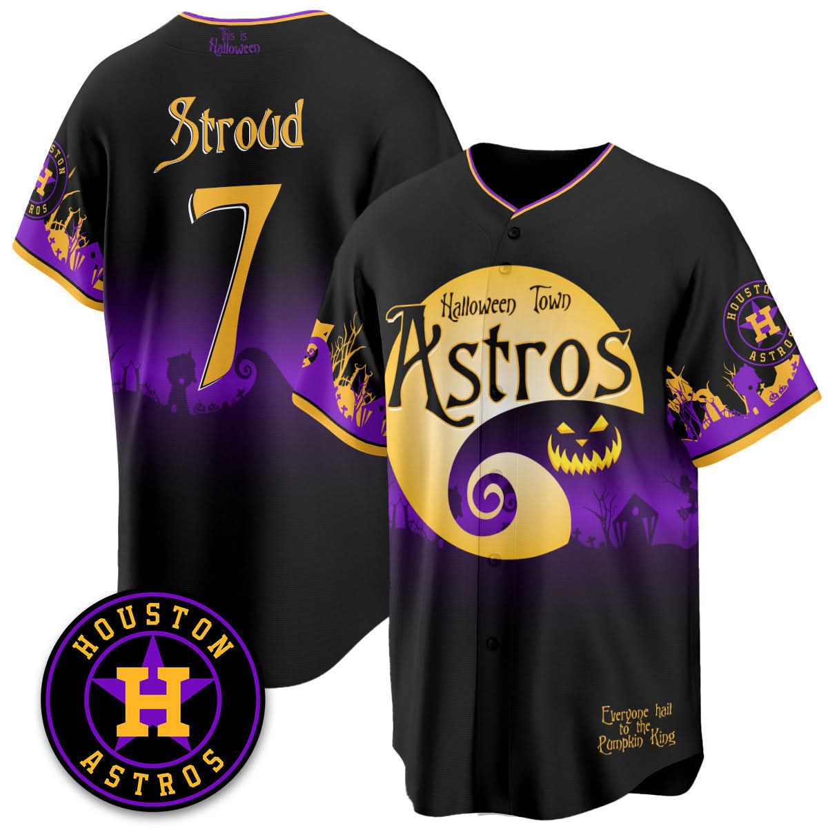 Houston Astros "Halloween Town" Limited Jersey - Stitched-Cuztomshoes