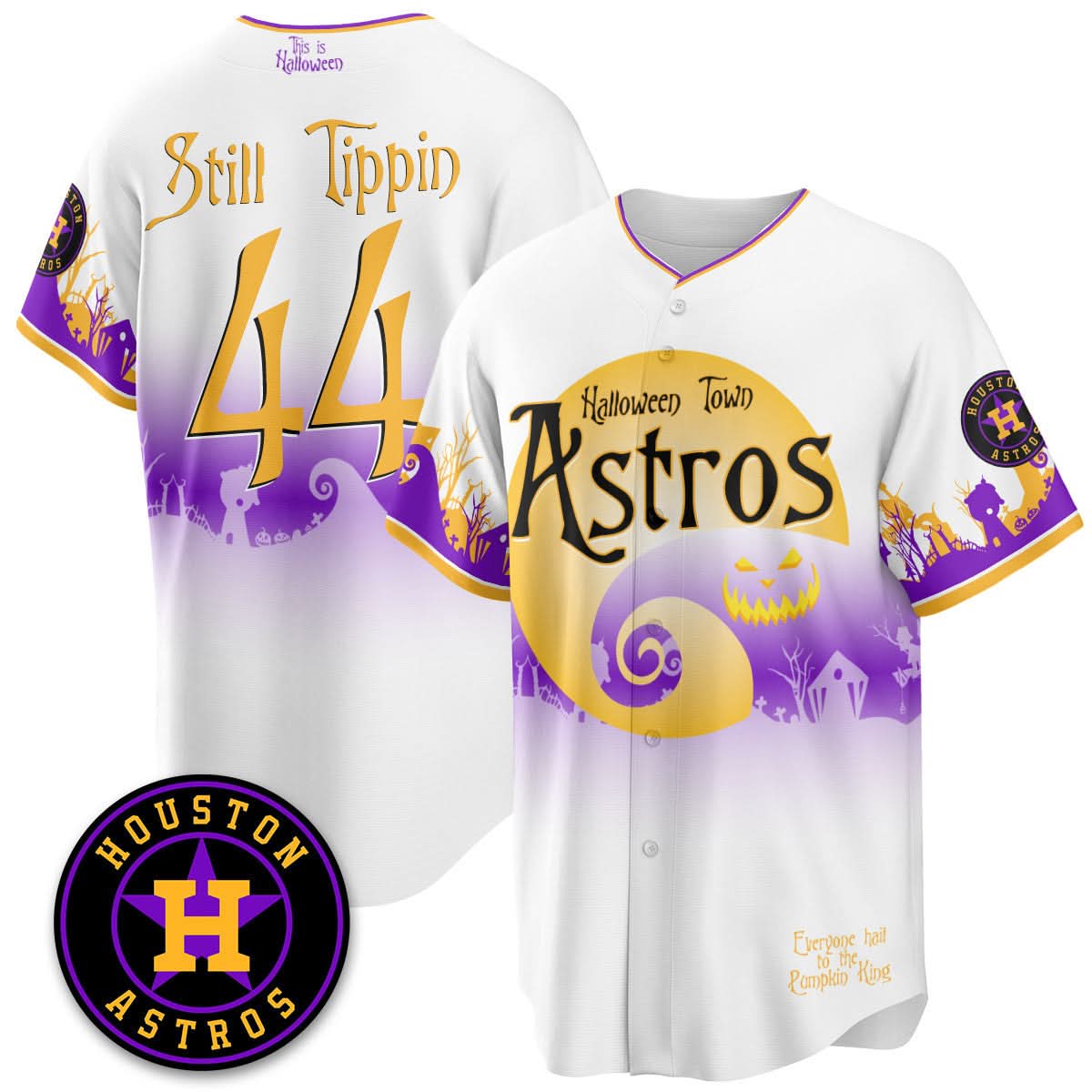Houston Astros "Halloween Town" Limited Jersey - Stitched-Cuztomshoes