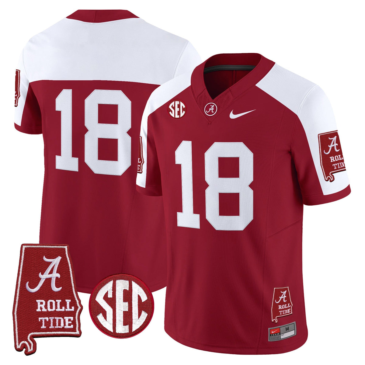 Alabama Crimson Tide 2026 Vapor Limited Jersey - Alabama Map - Stitched