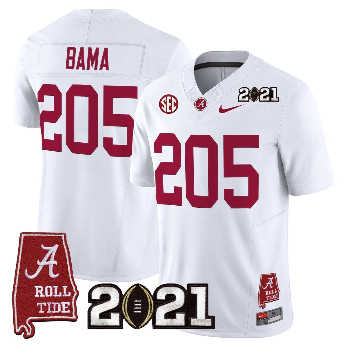 Alabama Crimson Tide '2021 CFP National Championship' Vapor Limited Jersey - Alabama Map