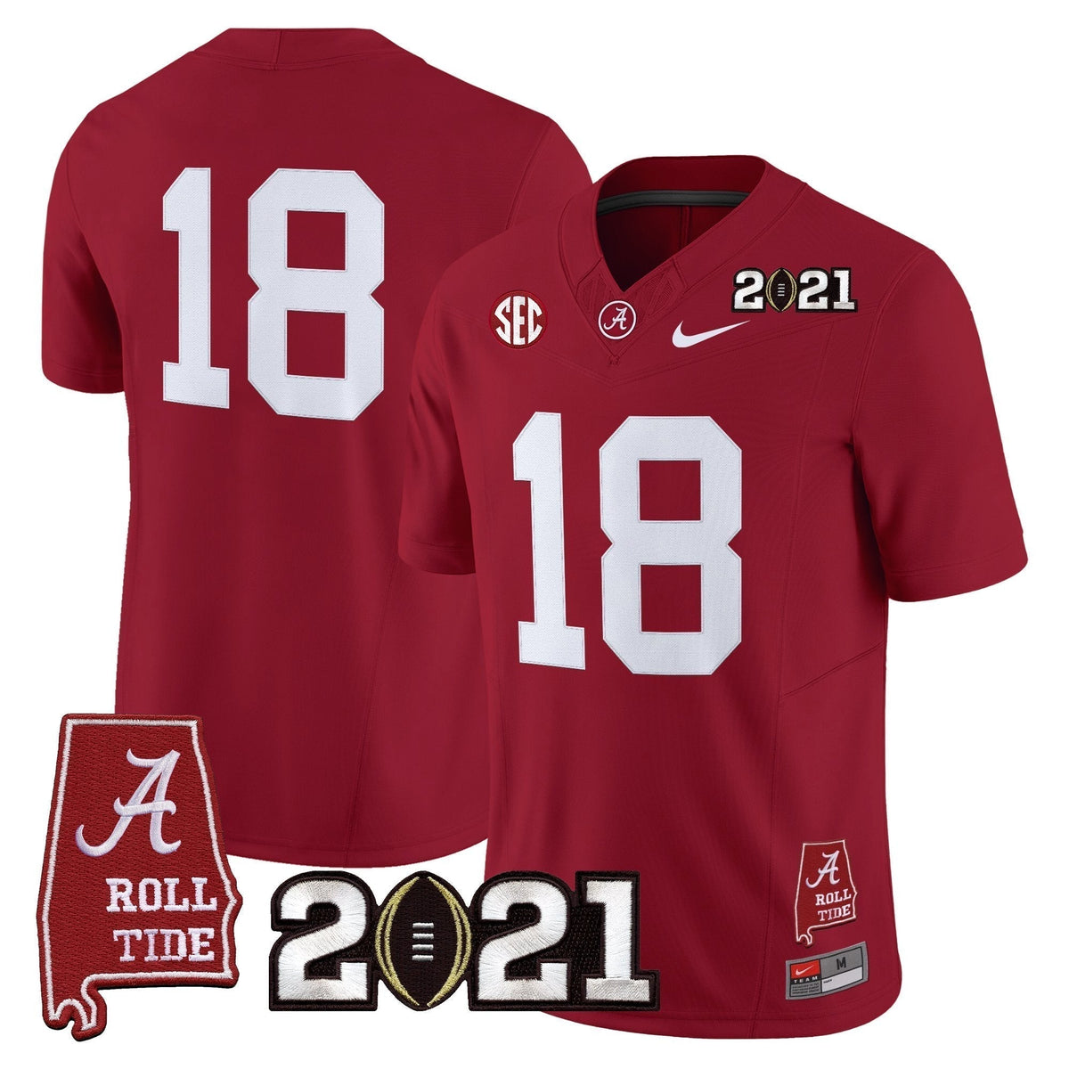 Alabama Crimson Tide '2021 CFP National Championship' Vapor Limited Jersey - Alabama Map