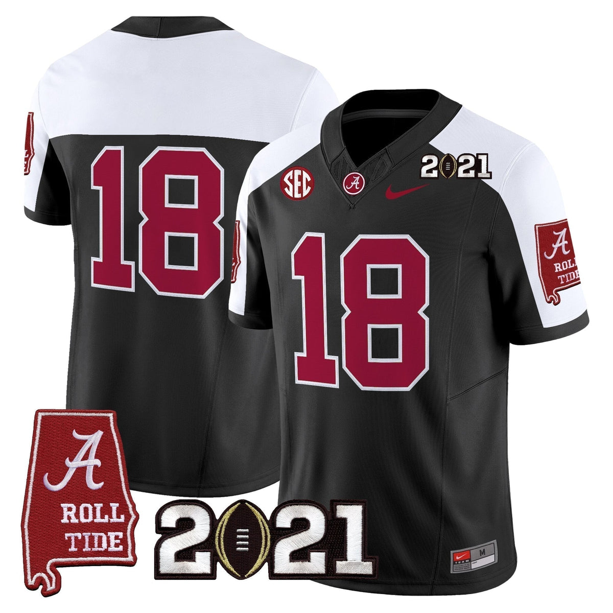 Alabama Crimson Tide '2021 CFP National Championship' Vapor Limited Jersey - Alabama Map