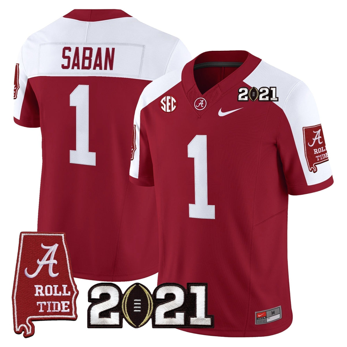 Alabama Crimson Tide '2021 CFP National Championship' Vapor Limited Jersey - Alabama Map