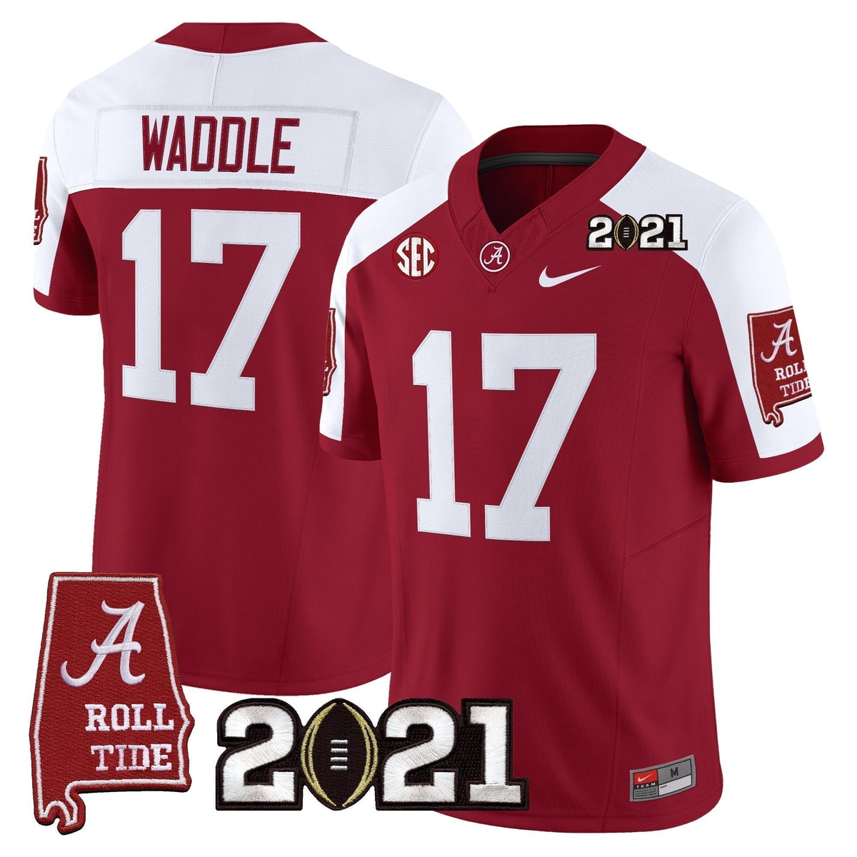 Alabama Crimson Tide '2021 CFP National Championship' Vapor Limited Jersey - Alabama Map