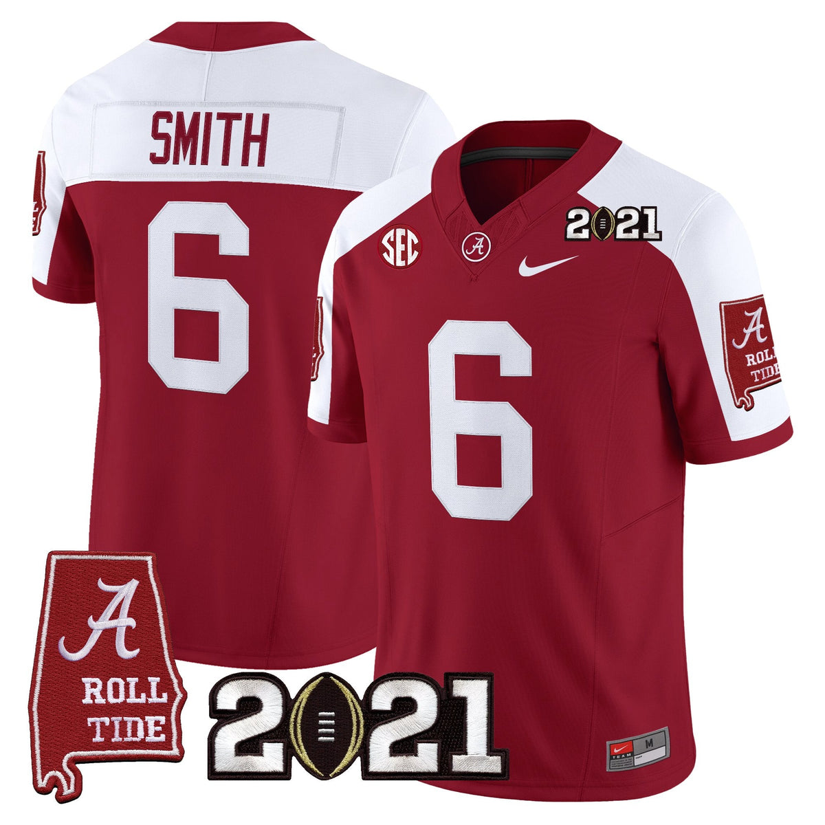 Alabama Crimson Tide '2021 CFP National Championship' Vapor Limited Jersey - Alabama Map