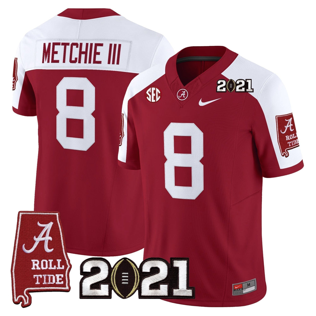 Alabama Crimson Tide '2021 CFP National Championship' Vapor Limited Jersey - Alabama Map