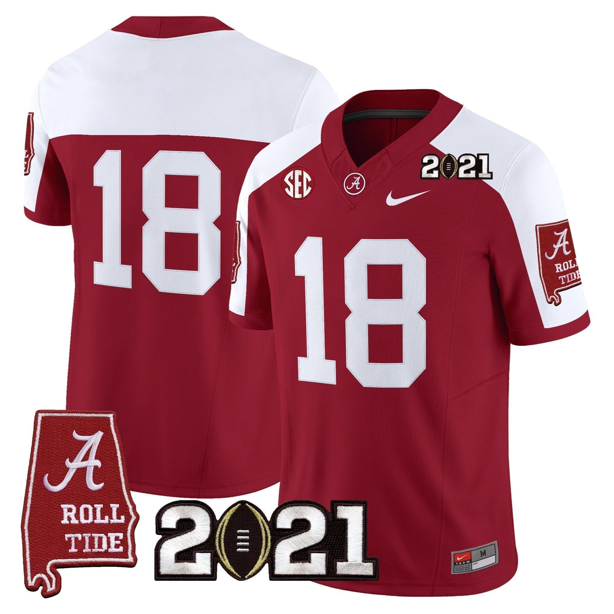 Alabama Crimson Tide '2021 CFP National Championship' Vapor Limited Jersey - Alabama Map