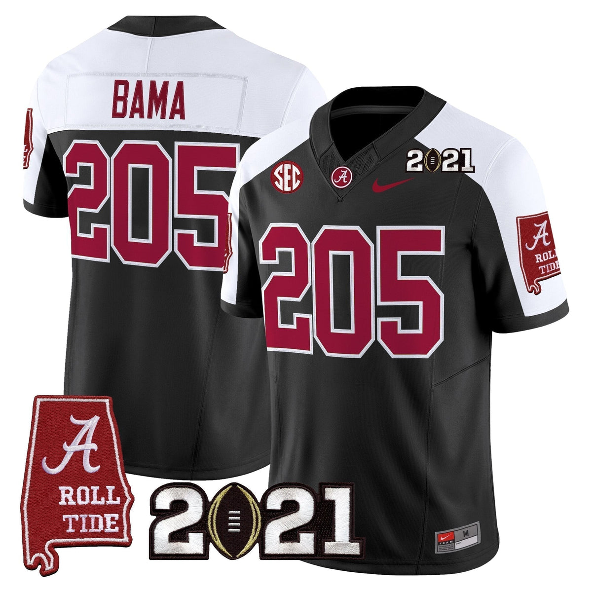 Alabama Crimson Tide '2021 CFP National Championship' Vapor Limited Jersey - Alabama Map