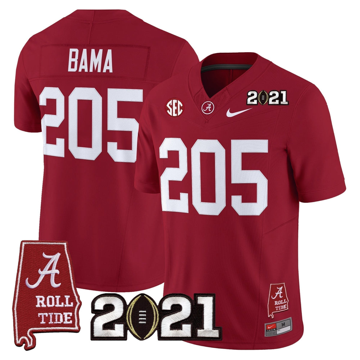 Alabama Crimson Tide '2021 CFP National Championship' Vapor Limited Jersey - Alabama Map
