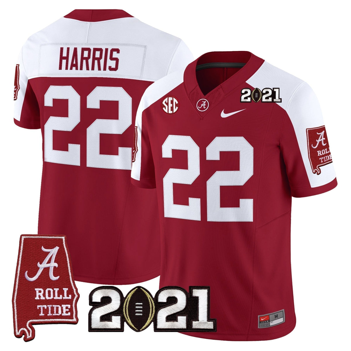 Alabama Crimson Tide '2021 CFP National Championship' Vapor Limited Jersey - Alabama Map