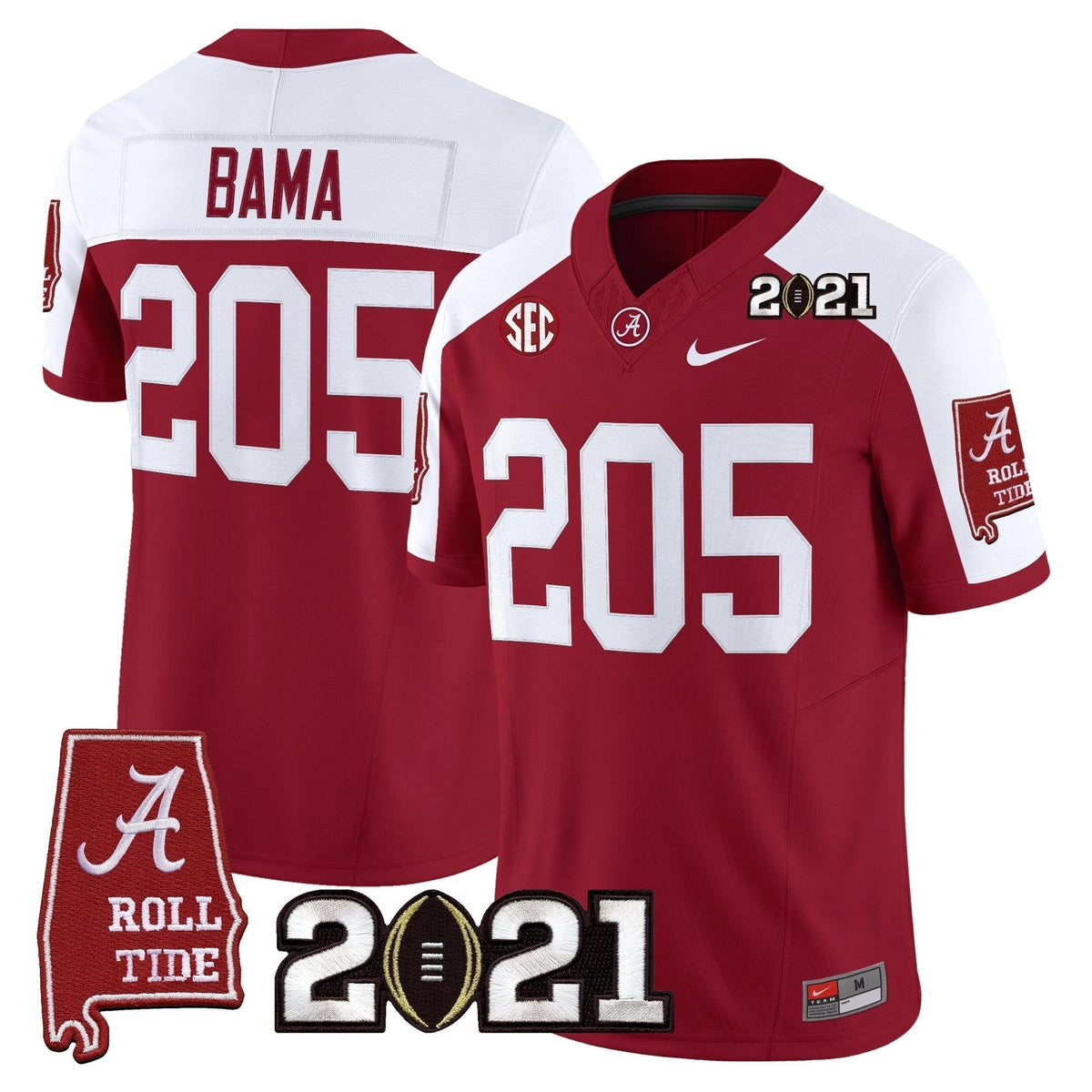Alabama Crimson Tide '2021 CFP National Championship' Vapor Limited Jersey - Alabama Map