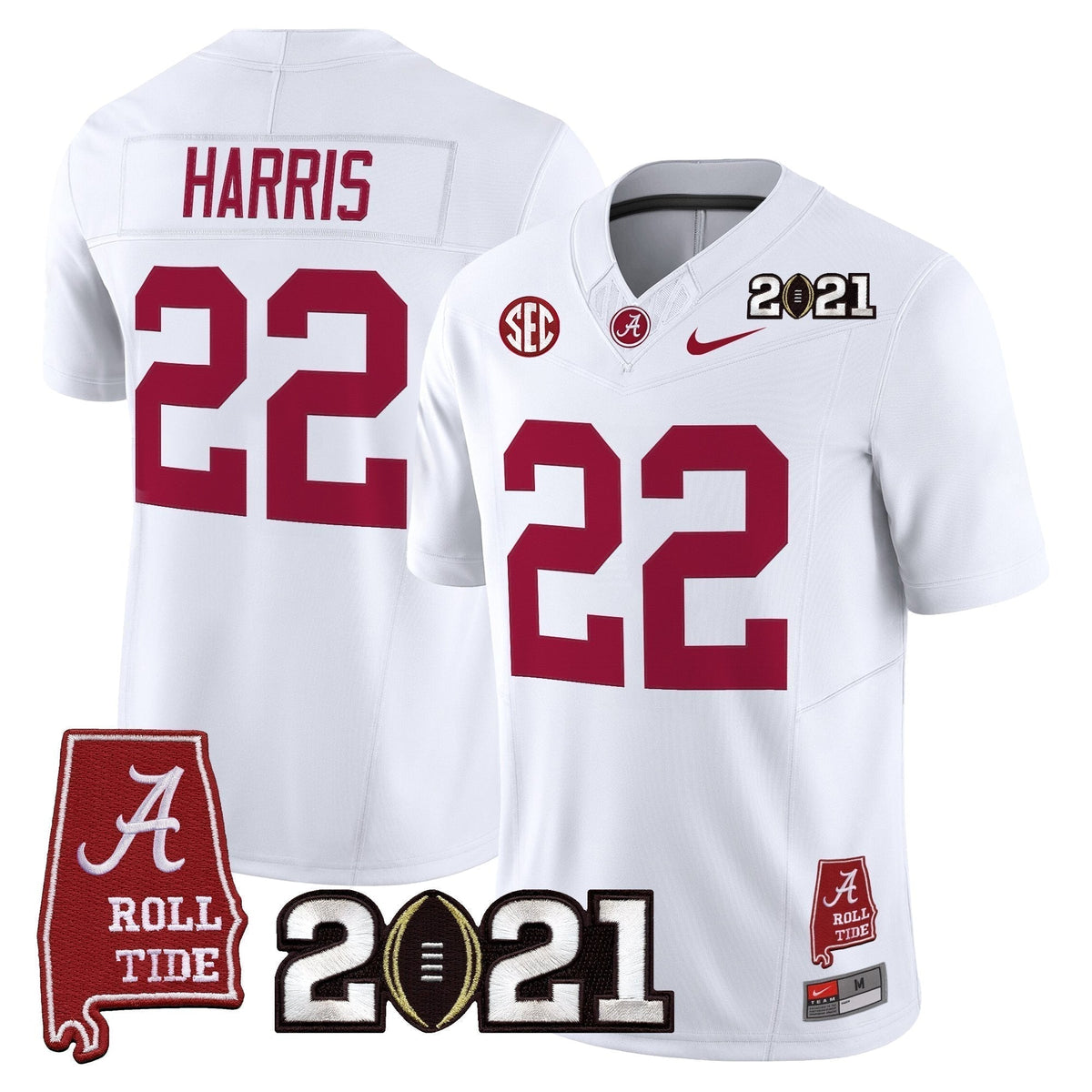Alabama Crimson Tide '2021 CFP National Championship' Vapor Limited Jersey - Alabama Map