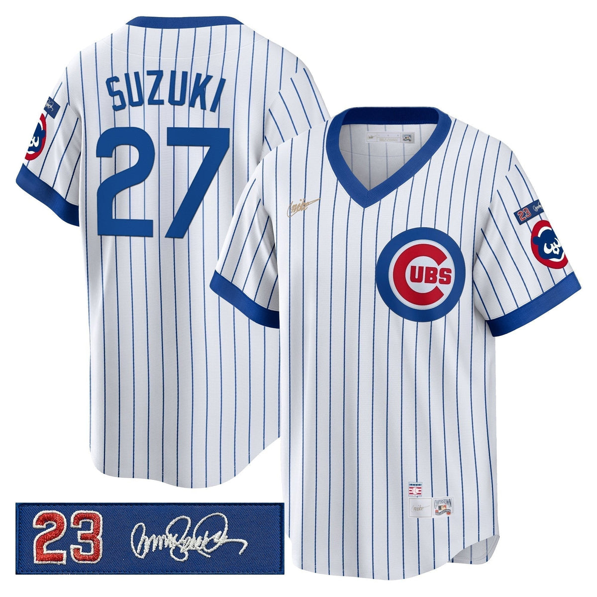 Chicago Cubs 'Ryne Sandberg Tribute Patch' Cooperstown Jersey - Stitched