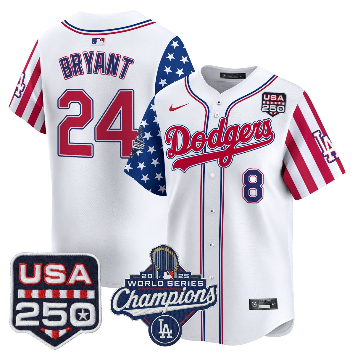 Los Angeles "Dodgers America250" Edition Vapor Premier Limited Jersey V2 - Stitched-Cuztomshoes