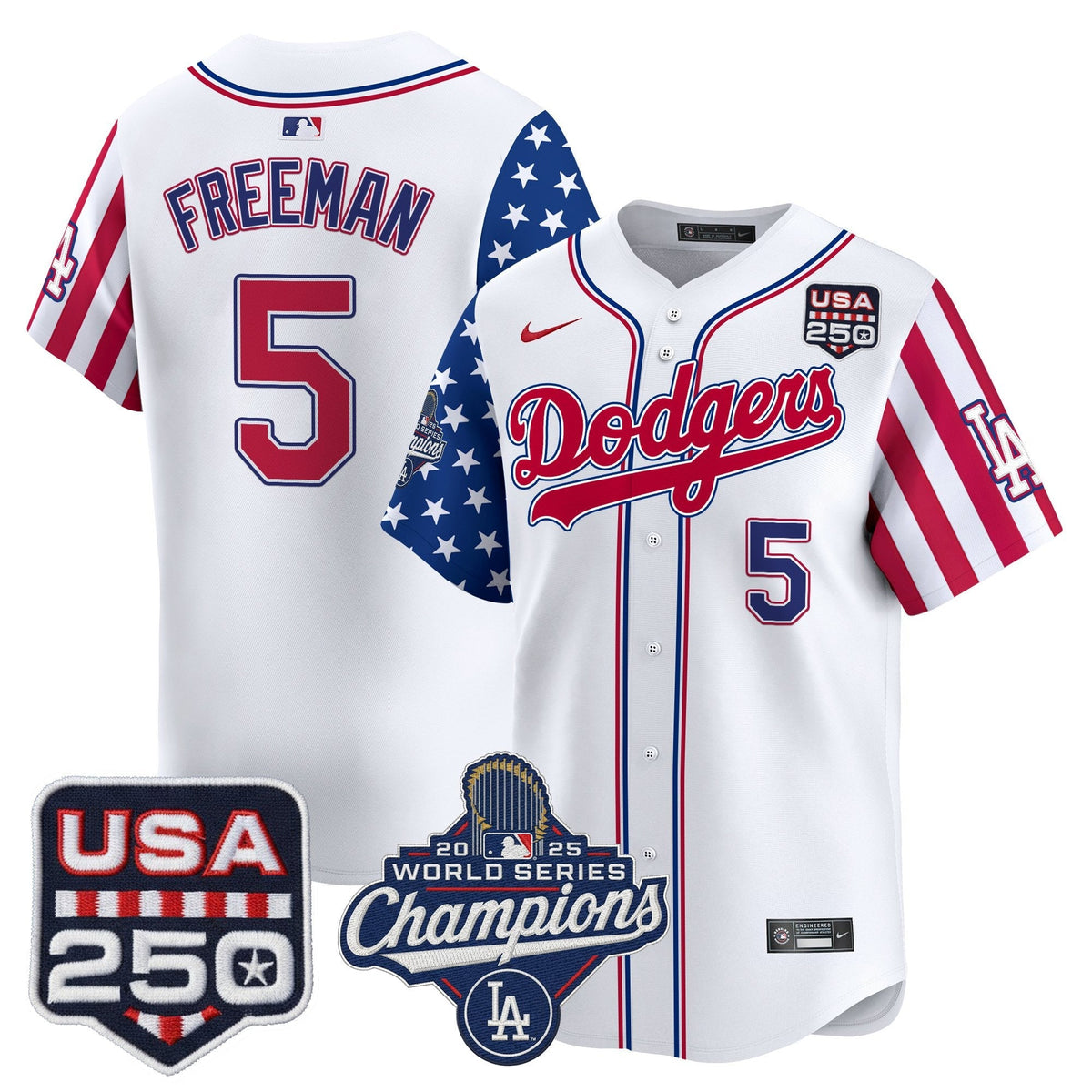 Los Angeles "Dodgers America250" Edition Vapor Premier Limited Jersey V2 - Stitched-Cuztomshoes