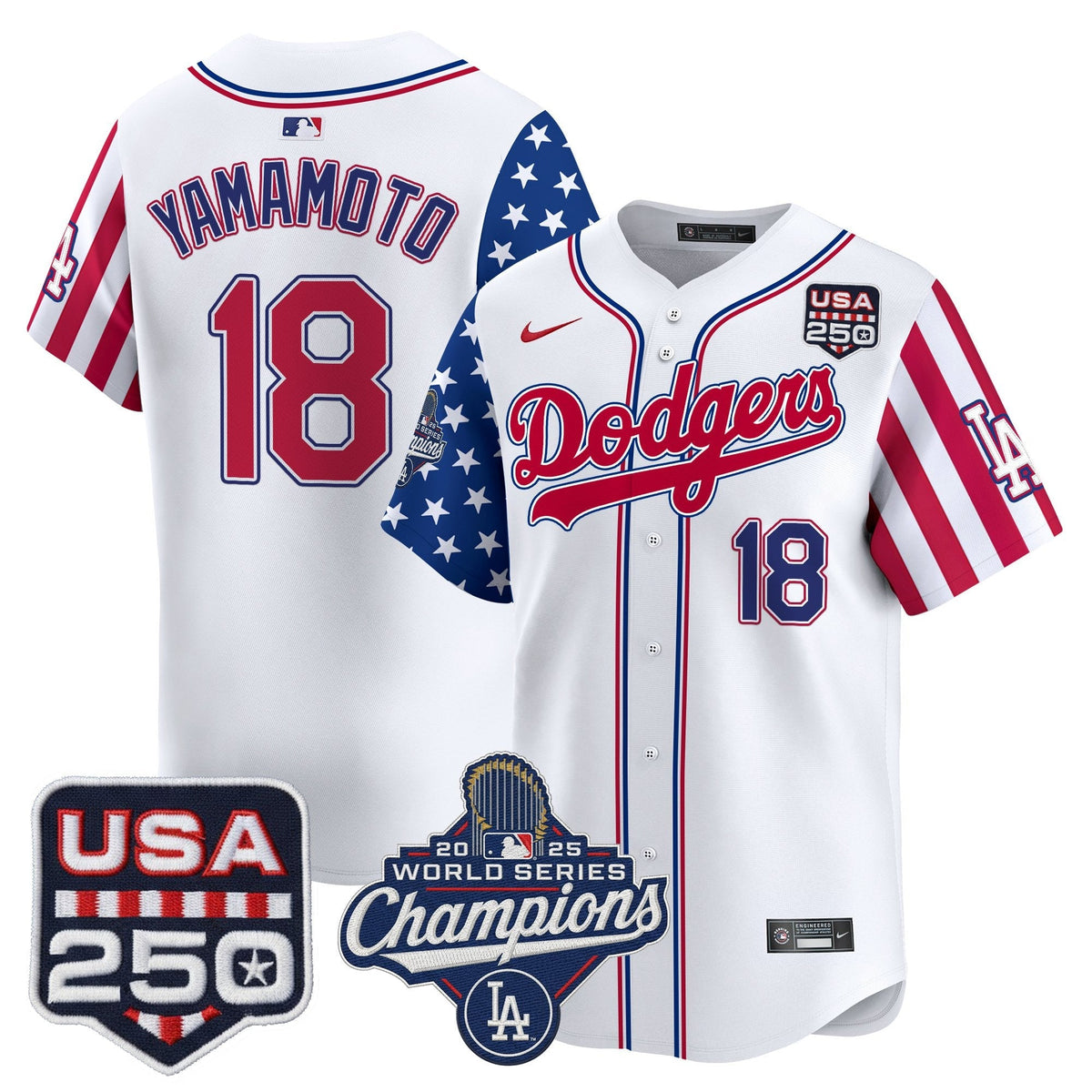 Los Angeles "Dodgers America250" Edition Vapor Premier Limited Jersey V2 - Stitched-Cuztomshoes